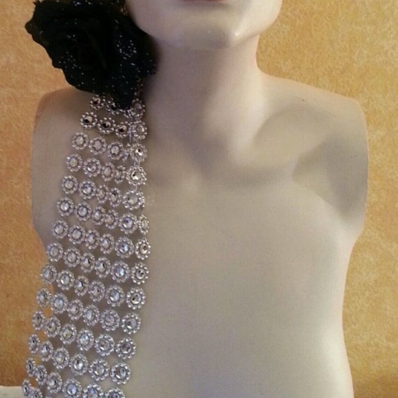 Gatsby Silver & Black Illusion Jewel Headband main image 5